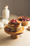 3-Piece Wooden Tea Presentation Set - 2-Tier Flat Plate Cake Stand, 21 cm Mini Presentation Plate, 17X30 cm Hollowed Out Plate Inside - 5