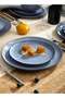 Moonlight 12 Piece Stoneware Dinnerware Set with Linen Finish, Set for 4, Scratch Resistant, Microwave & Dishwasher Safe - 4