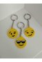Set of 3 Fun Emoji Keychains - Bff Trio Kanka Group Combination and Bag Ornament (4.2 cm) - 4