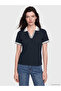 Nevavm Women's Soft Touch T-Shirt with Polo Collar and Stripes