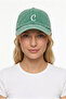 Light Green Embroidered Washable Vintage Unisex Hat with Letter C - 2