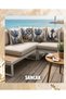 Sancak Patterned 4-Piece Cushion Runner Set in Velvet Rashell Fabric - 2