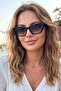 Women's Uv400 Black Cat Eyes Gradient Sunglasses 23009 C2Deg - 3