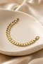 Jewelry Women's Stoned Geometric Plate Detailed Tarnish Resistant Steel Bracelet Gold Color 1129 - 5