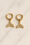 Women's Gold Color Stone Whale Tail Necklace Earrings Jewelry Set - 6