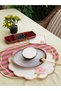 4 Piece Hibiscus Embroidered Tableware Set for 2 People (2 American Placemats 45X30 + 2 Presentation Napkins 30X30) |   Havana Collection - 2