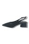 800-26 Glittery Satin Mesh Stoned Short Square Heel Women's Shoes - 2