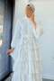 Premium Design Layered Guipure Imported Tulle Dress – White - 4