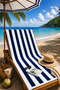 Beach Towel 160 X 80 cm (±5 cm) Striped Red Sea, Bath, Sauna, Sports and Travel Towel - 3