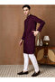 Mens Thread & Mirror Work Modal Silk Kurta Set - 4