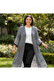 Women's Navy and White Printed Longline Kimono - 2