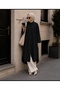 Women's Hidden Buttoned Shirt Collar Long Loose Islamic Clothing Summer Tunic - 2