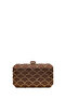 Women's Bronze Long Chain Strap Stoned Mini Portfolio Evening Dress Bag 26Pbd2739Ts - 7