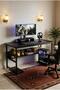 110*50*72cm Study Desk with Stand Writing Desk Table Computer Table with Bookshelf for Home Office Desks & Workstations - 3