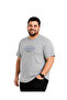 Men's Plus Size Melange Grey Crew Neck Short Sleeve Brooklyn T-Shirt 3Xl-4Xl-5Xl-6Xl - 2