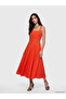 Nevavm Square Neck A-Line Pleated Poplin Dress with a Difference