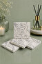Set of 4 Silver Patterned Concrete Coasters – Handmade Decorative Drop Model Coffee and Tea Coasters