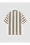 Lcw Kids Khaki Short Sleeve Striped Boys' Shirt - 3