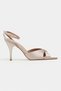 Monica Dark Beige Satin Ankle Belt Detailed Women's Thin Heeled Shoes - 5