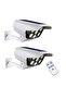 Solar Wall-mounted Light with Remote Control, Auto Infrared Motion Sensor, CCTV Light (2 Pack)