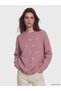 Lcw Modest Pink Crew Neck Floral Embroidered Women's Knitwear Tunic
