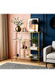 FFD Modern Gold Console Table with Glass Shelves, Entryway Storage Rack & Living Room Display Stand - 8