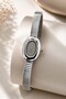 Saudade Women's Silver Oval Case Wristwatch with Gray Dial Roman Numerals Minimal Flexible Steel Band Watch 2026 - 2