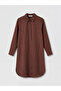 Brown Oversize 100% Linen Women's Shirt Tunic - 7