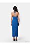 Lcw Vision Blue Beaded Halter Neck Textured Dress - 3