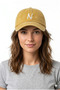 Yellow Embroidered Washable Vintage Unisex Hat with Letter N - 2