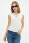 بلوزة دانتيل برقبة على شكل حرف V - 6