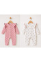 Premium Corduroy Ruffle Detailed Baby Girl Romper – Long Sleeve Soft Textured Casual Baby Romper - 3