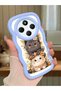 Redmi 14C Compatible Case Camera Protector Blue Silicone Couple Phone Case Cat Pattern