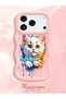 iPhone 17/18 Pro Max Compatible Case with Camera Protector Pink Silicone Couple Phone Case Cat Pattern - 2
