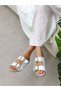 White Skin (Aven) Double Buckle Women's Slippers - 2