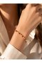 Red Detailed Bamboo Design Stainless Steel Gold Bracelet – Stylish and Elegant Women's Bracelet