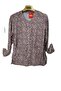 Plus Size Mother Paper Print Combed Cotton Blouse