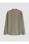 Xside Khaki Loose Fit Gabardine Men's Shirt - 6