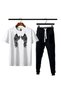 Unisex Oversize Shorts Set Short Sleeve T-Shirt Comfortable Fit Summer Casual Sports