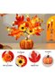 (eb328)Light Up Artificial Maple Tree Table Decor Pumpkin Base Sunflower Mini Pumpkin Autumn Halloween Thanksgiving LED Fairy Light Desktop Ornament Home Gift - 3