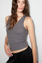 Noctara Women's Soft and Flexible Fabric Organic Cotton V-Neck Gray Undershirt - 2