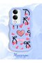 Vivo Y19S Gt 5g Compatible Case Camera Protector Blue Silicone Couple Phone Case Heart Pattern - 2