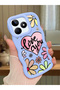 Realme C53 Compatible Case Camera Protector Blue Silicone Couple Phone Case Floral Pattern