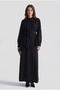 Women's Belt Detailed High Collar Jacquard Textured Shirt Skirt Two-Piece Set