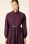 Shirt Collar Belted Scarfed Maxi Dress - 4