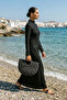 Hand Knitted Straw Bag - Black |   Cnt2603-4