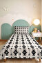 Black Geometric Youth Room Single Pique Set-Nordic White 160X220 cm Quilted Bedspread - 5