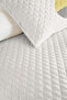 Geometric Yellow Gray Young Room Single Pique Set - Minimal 160X220 cm Quilted Bedspread - 3