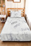 Gray Ethnic Modern Single Pique Set - White Shawl Motif 160X220 cm Quilted Summer Bedspread - 4