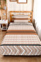 Brown Geometric Modern Young Room Single Pique Set-Black 160X220Cm Quilted Bedspread - 4